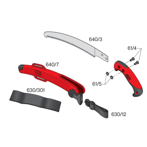 FELCO 640 Scie Courbe 270 Mm – Scie à Coupe Tirante Pour Élagage Pro, Diamètre 100 Mm