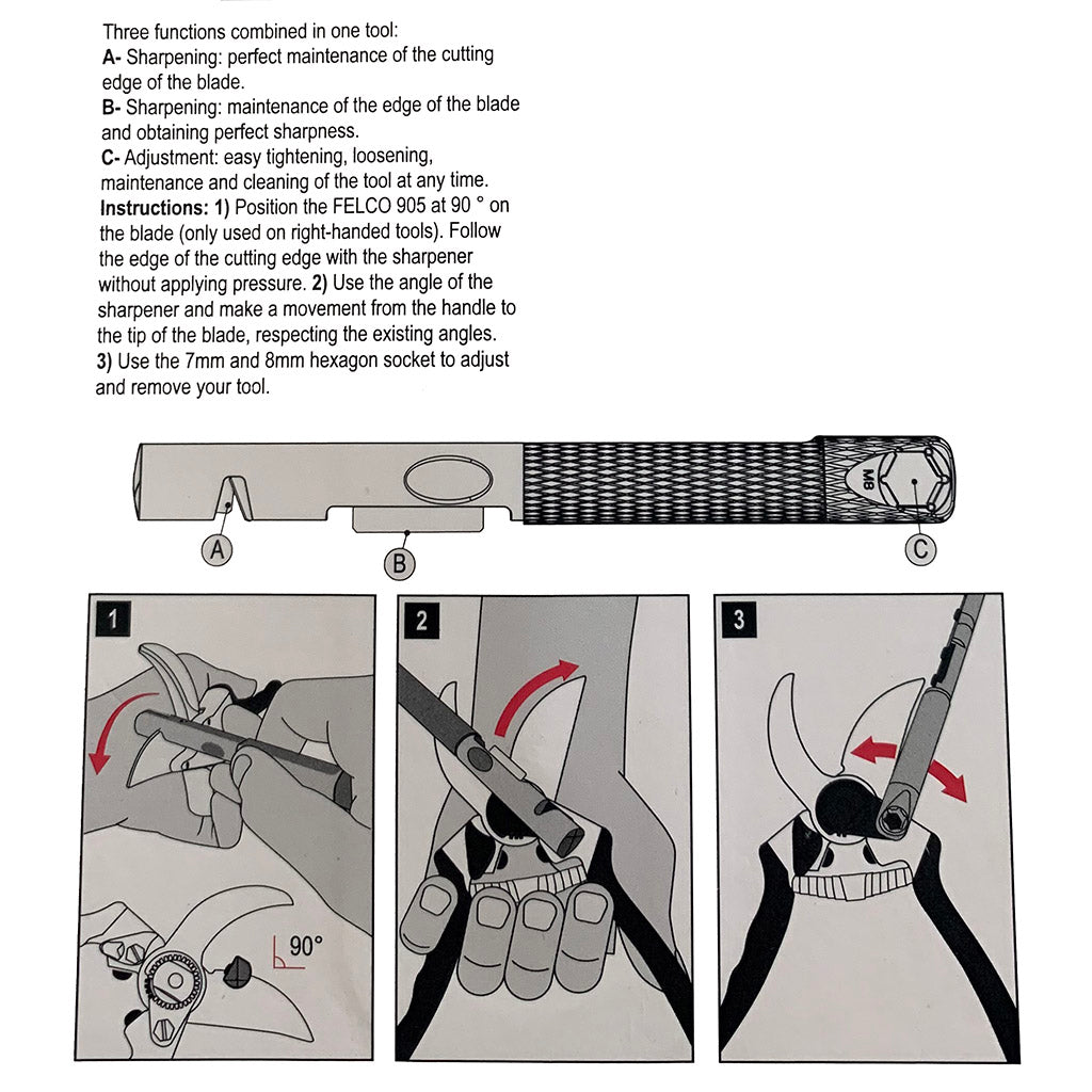 Felco 905 Sharpener/Adjustment Tool