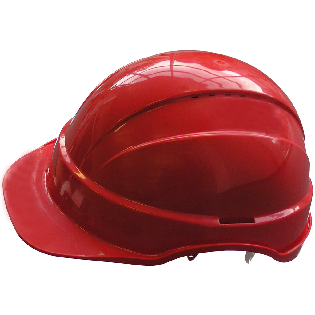 Hard Hat - Red Vented with Sliplock Harness